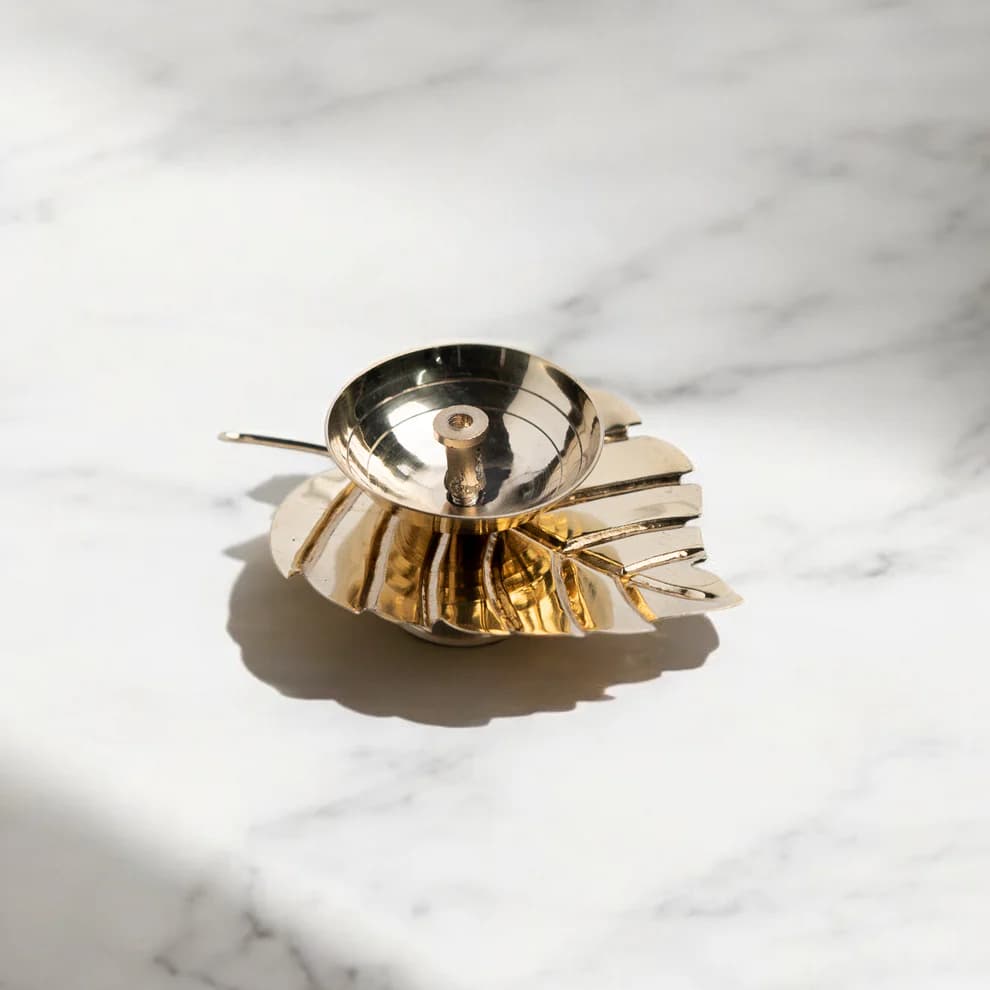 Brass Leaf Diya