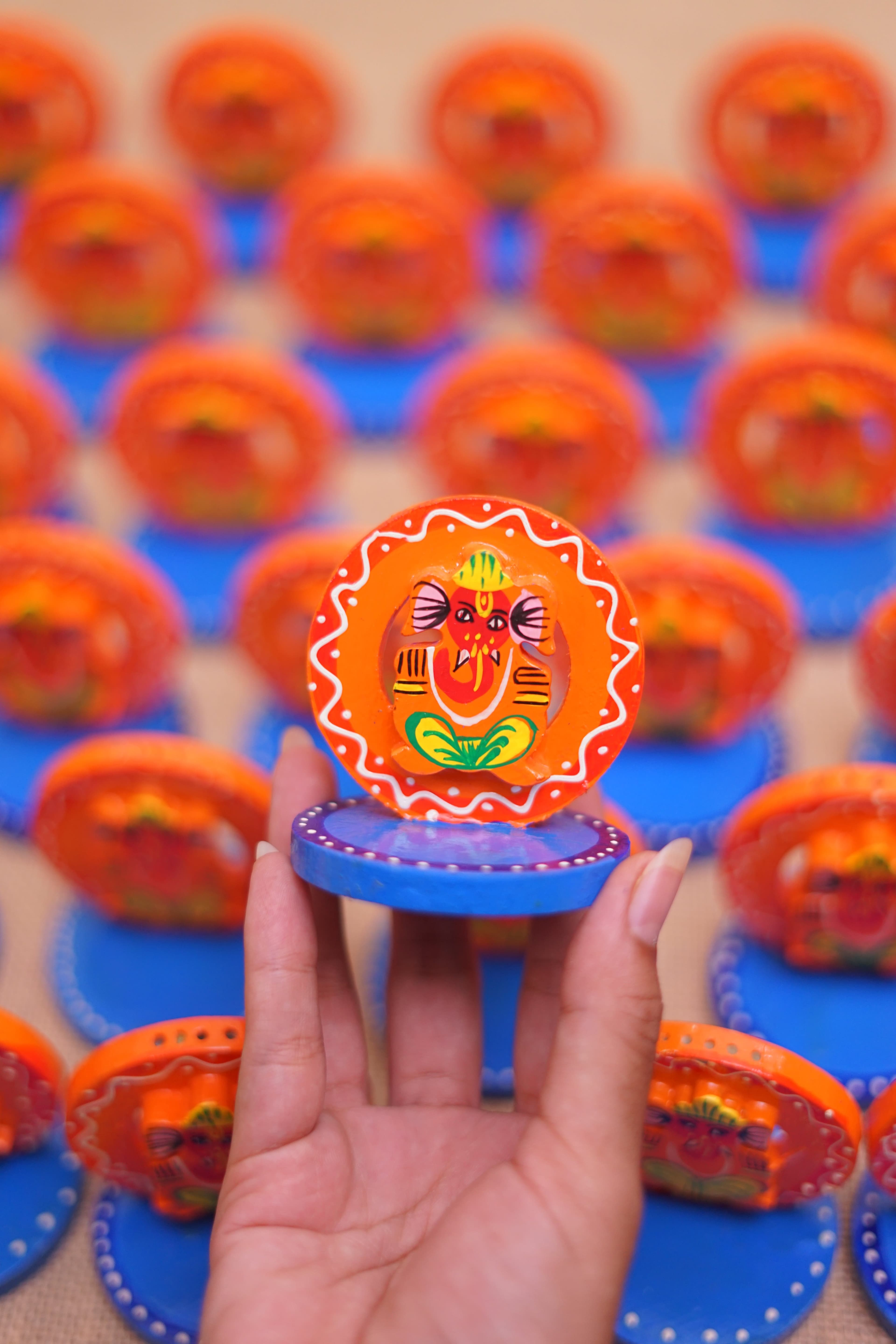 Ganesha wooden hand-painted Agarpathi Stand